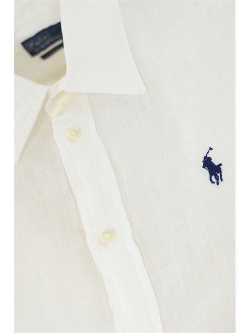 Camicia Polo Pony in lino White POLO RALPH LAUREN | 211970730001